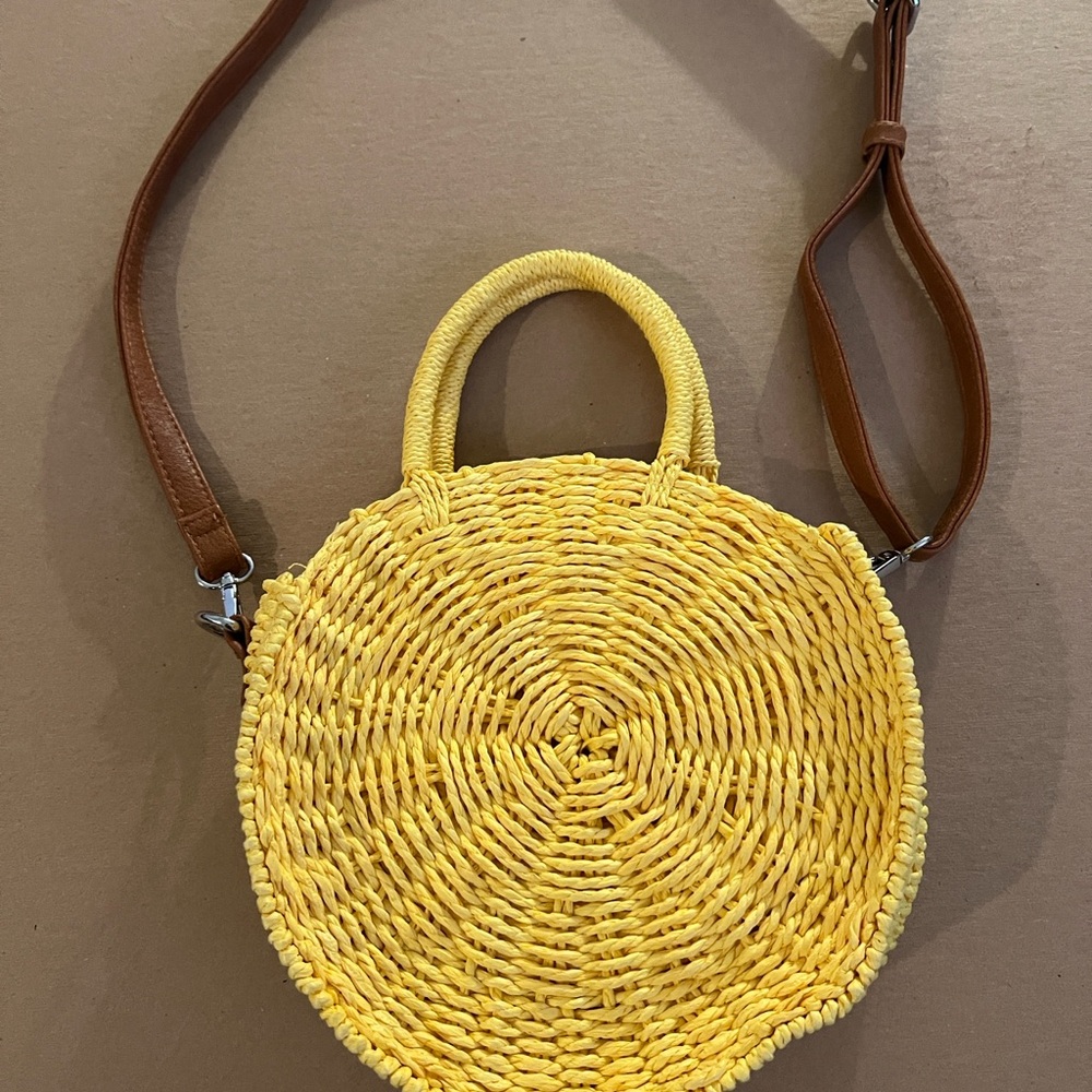 MMS Design Studio Yellow and Brown Crossbody Bag